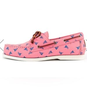Mens Froat Boat Shoes Pink Angler design size 10 fish dress Loafers Retail $198